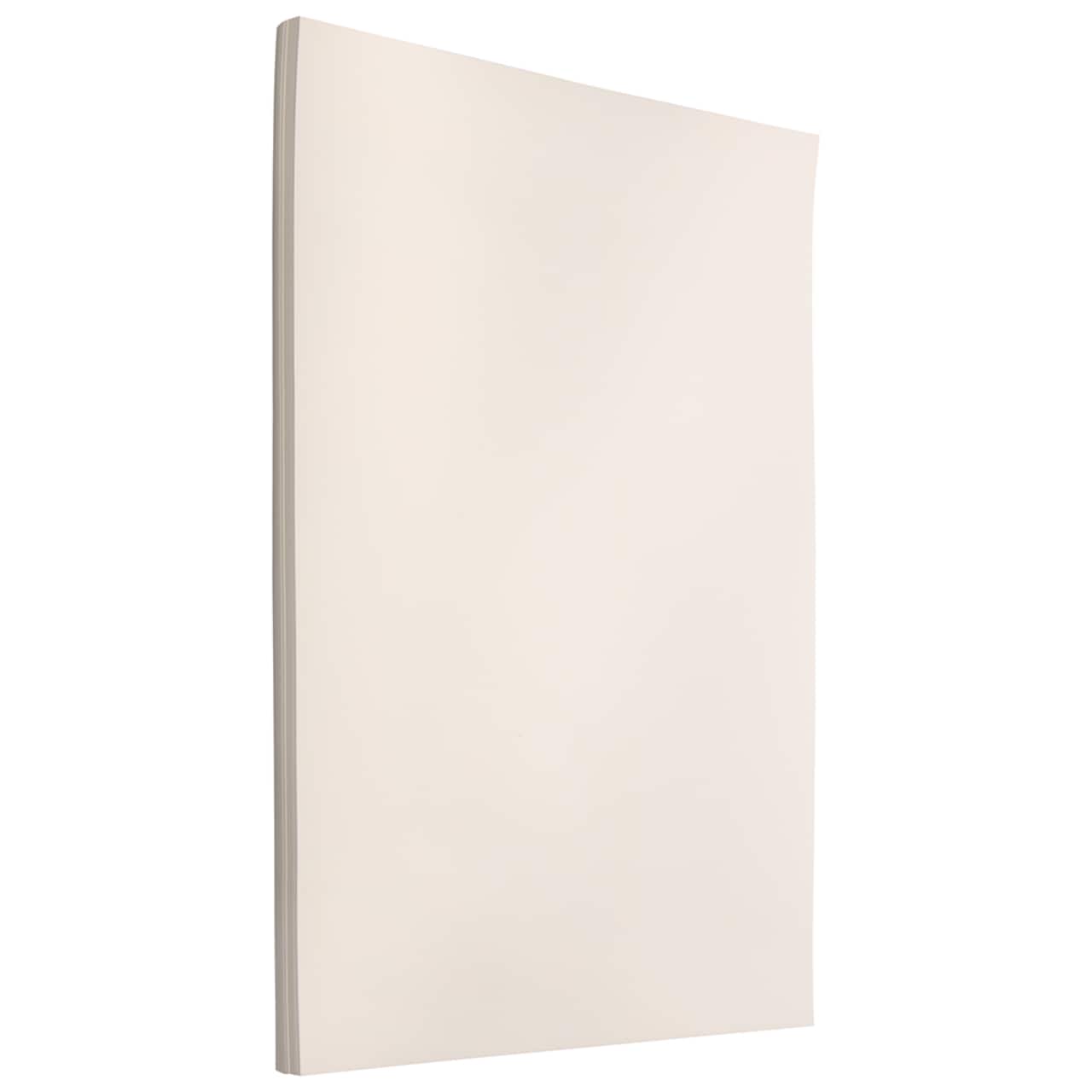 JAM Paper Strathmore Natural White Wove 11" x 17" Tabloid Cardstock, 50 Sheets